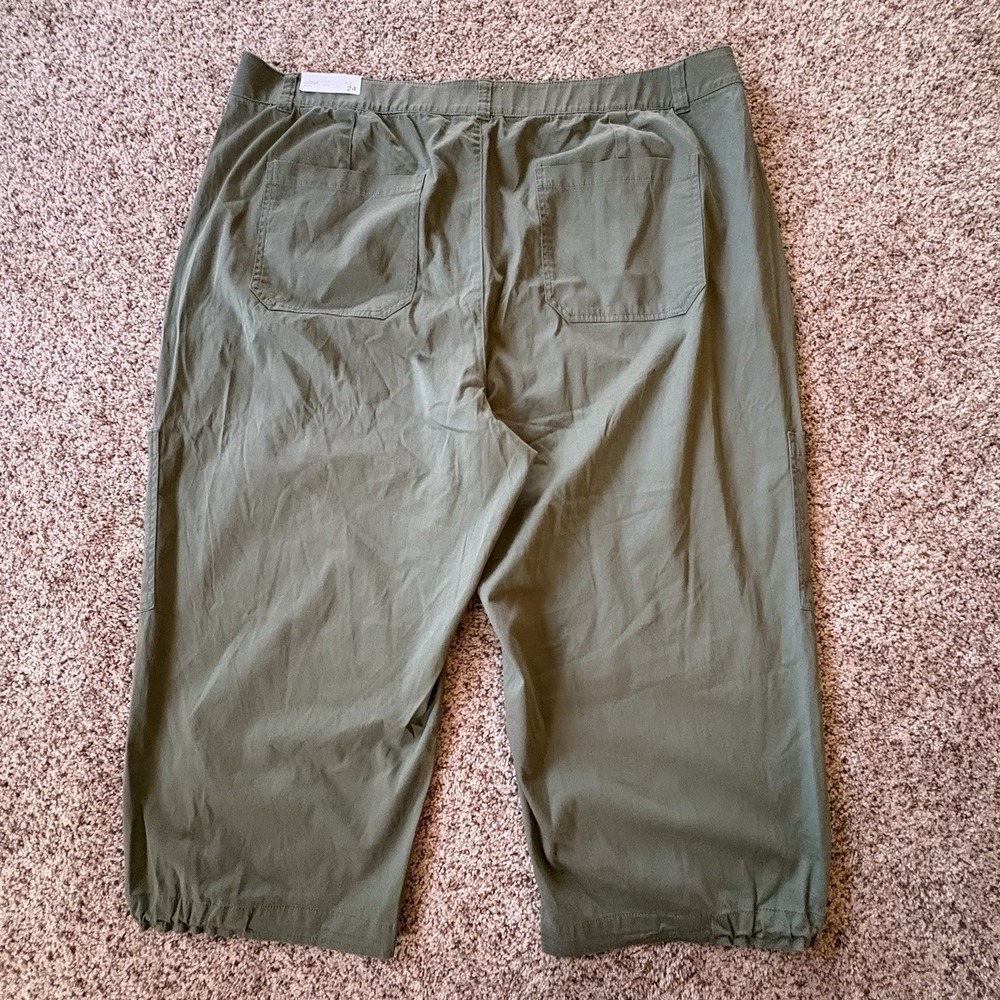 NWT! Lane Bryant Jogger CapriPants Women's Size 24 Olive Green Mid-Rise Stretch - Picture 12 of 16